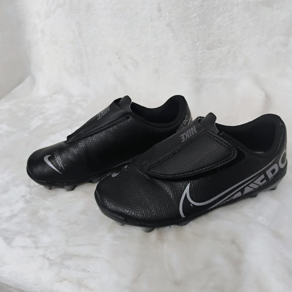Nike Mercurial Vapor 13 Academy MG Kids Toddler Sz 12 Soccer Cleats Black Silver